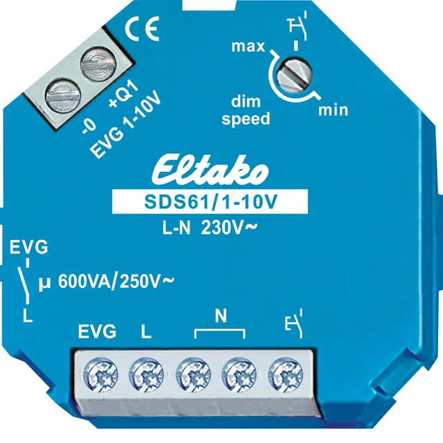 SDS61/1-10V. 1-10V dimmer. Inntil 600VA 