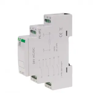 PK-4ZP&#160;24. Arbeidstr&#248;msrele. 1 veksel 4x8A/250V. 24VAC/DC