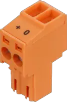 Klemme 2-polet for24 VDC web panel Skruløs klemme sort eller orange 