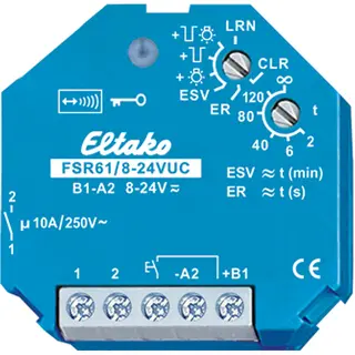 FSR61/8-24VUC. Bryte aktuator med 1 NO pot.fri kontakt 10A/250V. 8-24VAC/DC