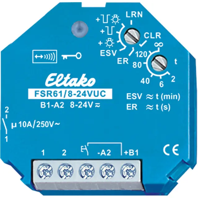 FSR61/8-24VUC. Bryte aktuator med 1 NO pot.fri kontakt 10A/250V. 8-24VAC/DC 