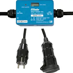 Mobil&#160;1&#160;fas&#160;kWh&#160;m&#229;ler.&#160;16A.&#160;2P+J.&#160;IP54. Plugg&#160;og&#160;st&#248;psel&#160;IP44.&#160;3x2,5mm