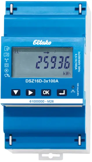 DSZ16D-3x100A. kWh målere. TN/IT. Modbus. MID 