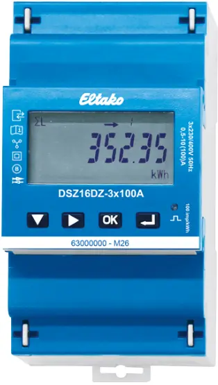 DSZ16DZ-3x100A. kWh målere. TN/IT. Tilført/avgitt effekt. Modbus. MID 