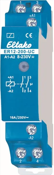 Av/på rele. 2NO, 16A (til sammen)/250V ER12-200-UC. 