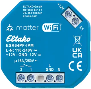 ESR64PF-IPM. Bryteaktuator. Matter. Wifi 1NO. 16A.  Potensialfri kontakt.