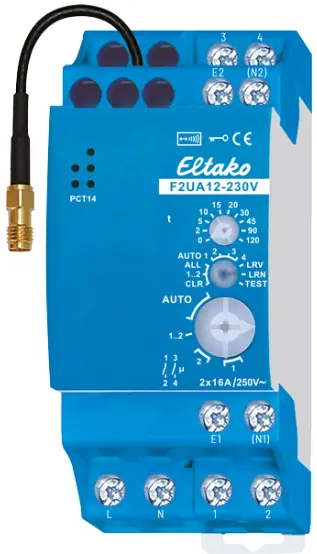 F2UA12-230V. Bryteaktuator 2x16A NO DIN montert 
