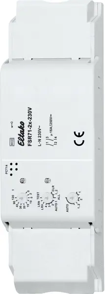 FSR71-2x-230. 1+1NO eller 2 x NO potesialfrie kontakter 2x16A /250V 