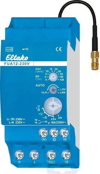 FUA12-230V. DIN montert bryte aktuator. 1 NO potesialfri vekselkontakt 10A/250V. 