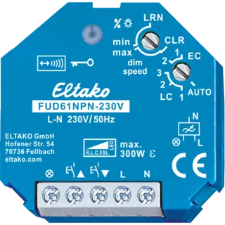 FUD61NPN-230. Universal dimmer. R, L, og C last 300W. 230V LED 100W