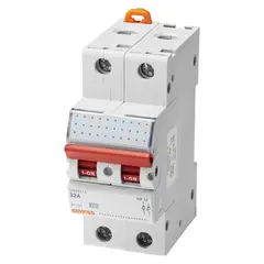 GW96114. Lastbryter vipp. 32A. 2P. AC23-B. 2 moduler