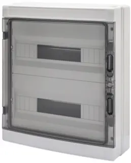GW40107BS. Fordelingskap. 36 mod. IP65. 410x463x140. Med jord/N skinne. IK09