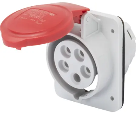 GW62210H. 400V. Stikk 10&#176;. 16A. 416-6. For innfelling. IP44/IP54