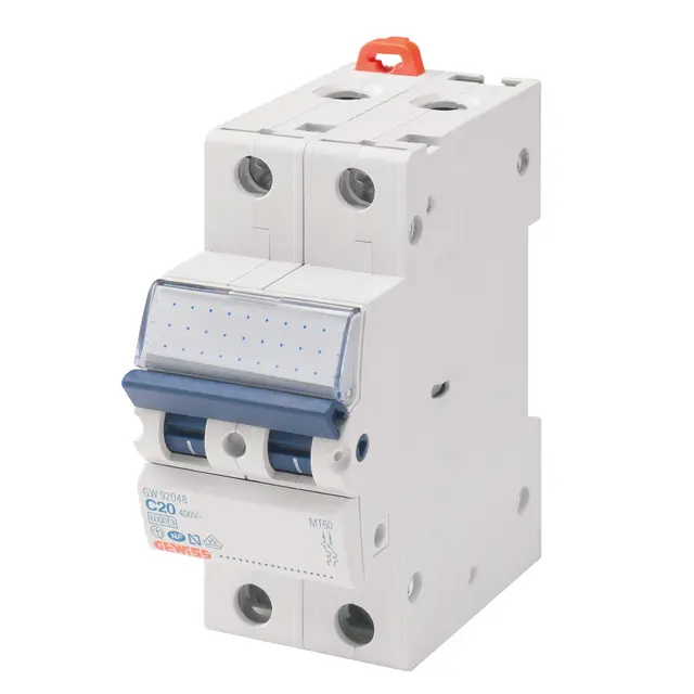 GW92042. Elementautomat. 2P. 2A. C. 230 - 400V. 2 moduler 