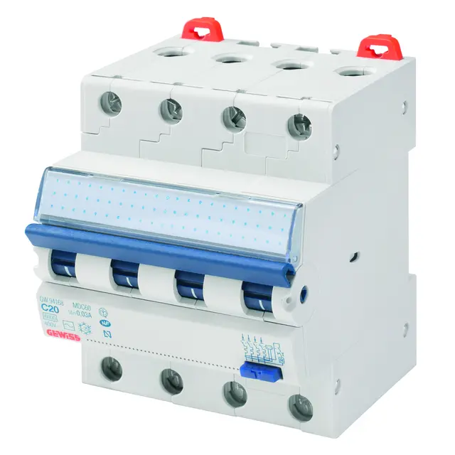 GW94378. Jordfeilaut . 4P. 20A. 300mA. C A type. 6kA. 400V.  4 moduler. TN 
