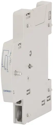 GW96001. Hjelpekontakt normal. 1 veksel kontakt. 6A 230VAC. 6A 24VDC.
