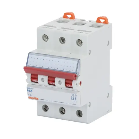 GW96126. Lastbryter vipp. 63A. 3P. AC23-B. 3 moduler
