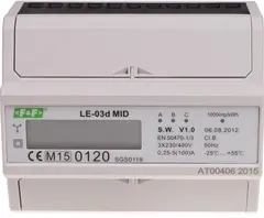 LE-03D. kWh for 3P+N TN nett. 100A. Digital. 7 moduler. MID.