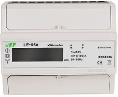 LE-05D. kWh for 3P IT nett. 100A. Digital. 7 moduler. MID.
