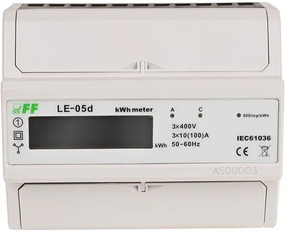 LE-05D. kWh for 3P IT nett. 100A. Digital. 7 moduler. MID. 