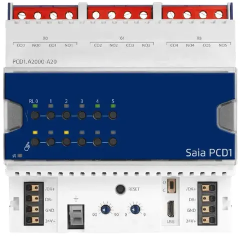 PCD1.A2000-A20, 6 releutgangar 230V 16A E-line RIO, 6 releutgangar 230V 16A