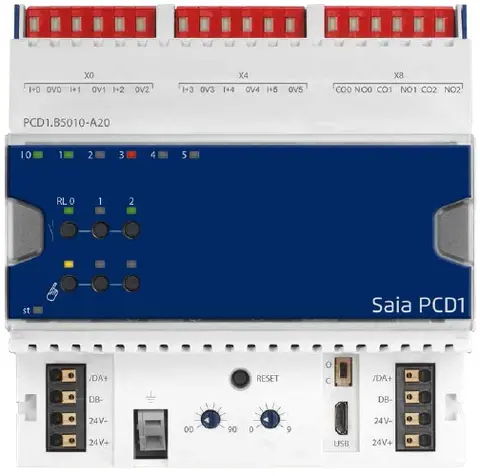 PCD1.B5010-A20 2 DI,4 DO,12 AI, 8AO E-Line RIO 12 DI, 4 rele, 12 AI, 8AO