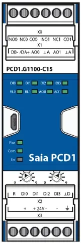 PCD1.G1100-C15 Progr.bar, 4DI, 2 Rele E-line Programmerbar, 4DI, 2 Rele
