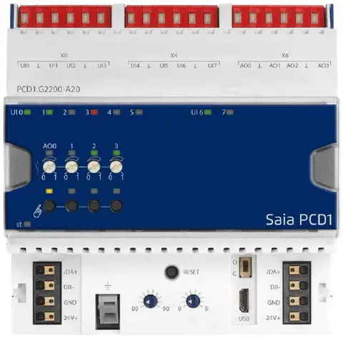 PCD1.G2200-A20 8 UI+ 4 AO 0…10V 8 UI+ 4 Analog Outputs 0…10V