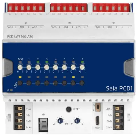 PCD1.W5200-A20 , 8AO, 0..10V E-line RIO, 8AO, 0..10V