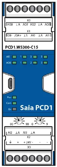 PCD1.W5300-C15 4AI, 4AO 0..10V E-line Programmerbar, 4AI, 4AO 0..10V 