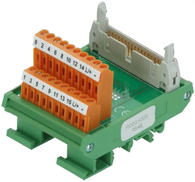 PCD2.K521 Klemmemodul 16 I/O LED Termineringsblokker for 16 inn/16 ut. 