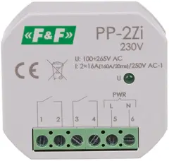 PP-2Zi 230V. Arbeidstr&#248;msrele. 2NO. 16A/250V. 165-265VAC. 160A/20MS