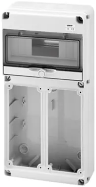 GW68025N. Uttaksentral Q-DIN 10. 10 mod IP65. 2 IB ikontakter 16/32A IP67