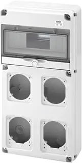 GW68003N. Uttaksentral Q-DIN 10. 10 mod IP65. 2x16A + 2x16/32 IP44/67