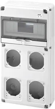 GW68003N. Uttaksentral Q-DIN 10. 10 mod IP65. 2x16A + 2x16/32 IP44/67 