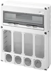 GW68015N. Uttaksentral Q-DIN 20. 20 mod IP65. Forr 4x16/32A IP67 + 4x3P+E 16A