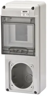 GW68017N. Uttaksentral Q-DIN 5. 5 mod IP65. 1 industrikontakt 16A. IP44/67