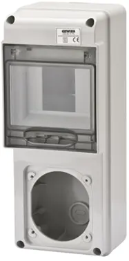 GW68017N. Uttaksentral Q-DIN 5. 5 mod IP65. 1 industrikontakt 16A. IP44/67 