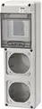 GW68018N. Uttaksentral Q-DIN 5. 5 mod IP65. 2 industrikontakt 16A. IP44/67