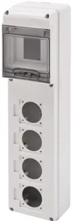 GW68026N. Uttaksentral Q-DIN 5. 5 mod IP65. 4 Scuko. 2P+J. 16A 50x50. IP54