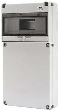 GW68002N. Uttaksentral Q-DIN 10. 10 mod IP65. Blank front 