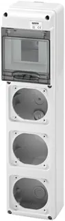 GW68001N. Uttaksentral Q-DIN 5. 5 mod IP65. 3 industrikontakt 16A. IP44/67